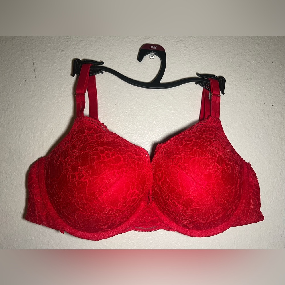 No Boundaries Vibrant Red Lace Bra